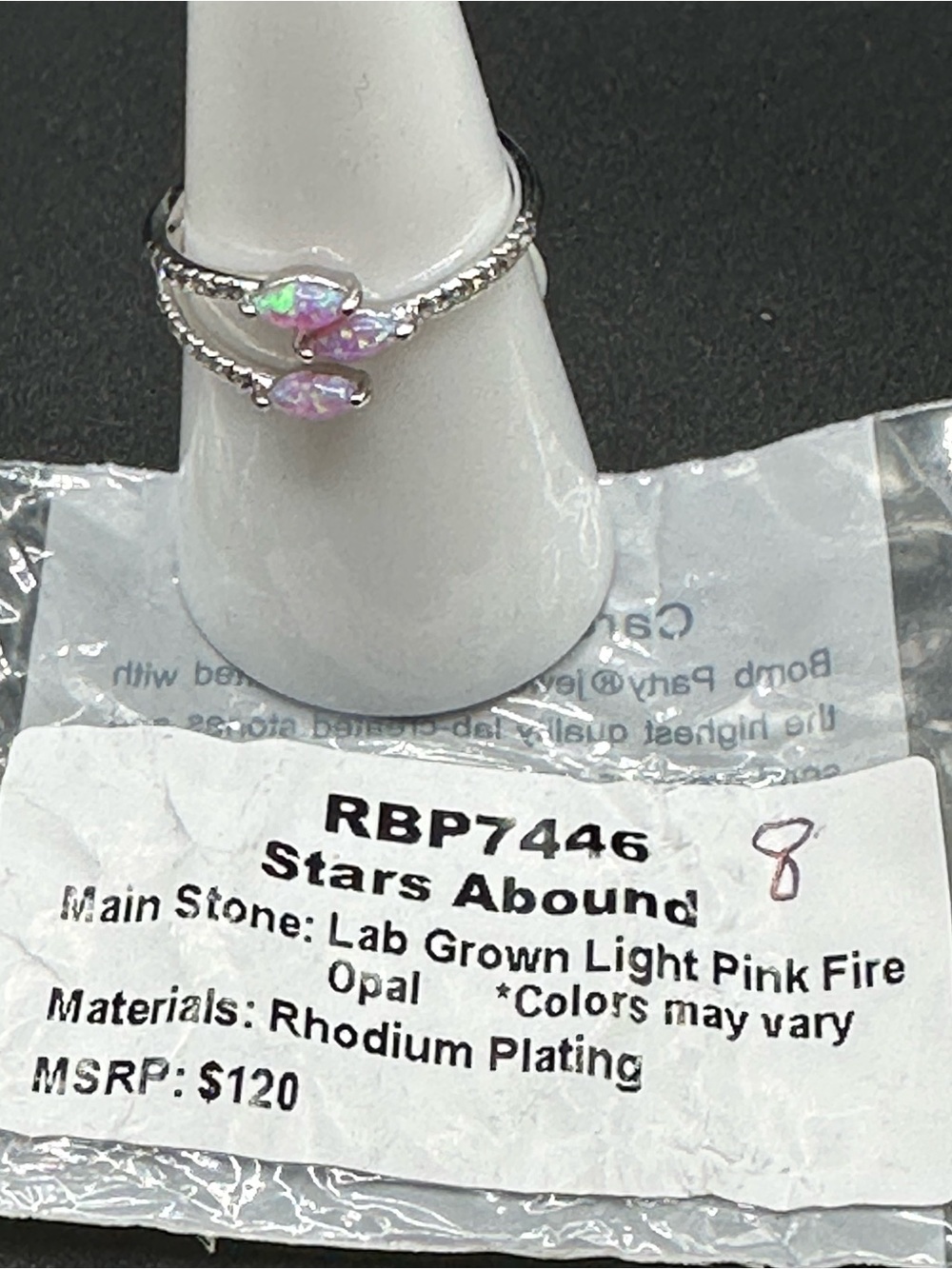 Stars Abound ring, size 8, silver, RBP7446 - Picture 6 of 6